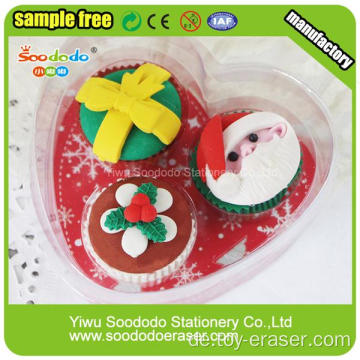 PVC-Verpackung Delicous Weihnachtsgeschenk-Kuchen geformt Eraser